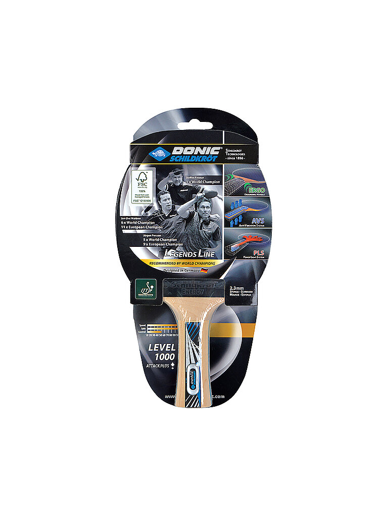 DONIC SCHILDKRÖT Tischtennisschläger Legends 1000 FSC schwarz